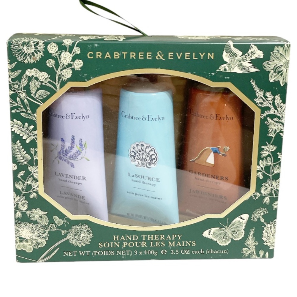NEW! Crabtree & Evelyn GARDENERS, LaSOURCE & LAVENDER Hand Therapy Trio Gift Set